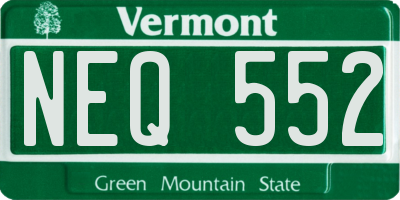 VT license plate NEQ552