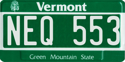 VT license plate NEQ553