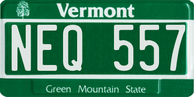 VT license plate NEQ557