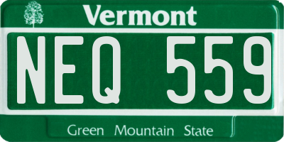 VT license plate NEQ559