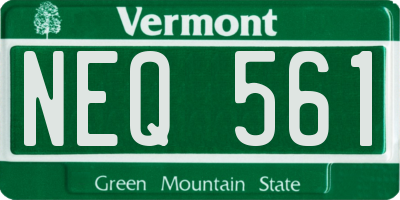 VT license plate NEQ561
