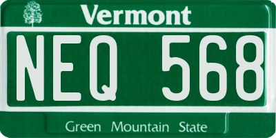 VT license plate NEQ568