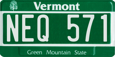 VT license plate NEQ571