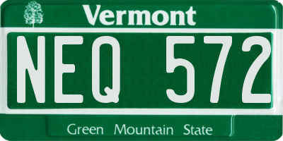 VT license plate NEQ572