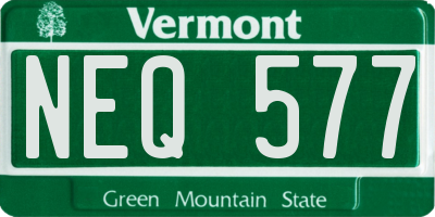 VT license plate NEQ577