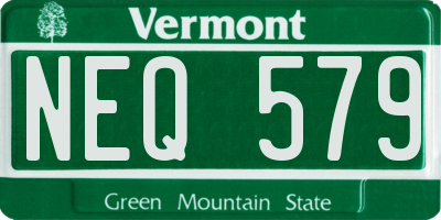 VT license plate NEQ579