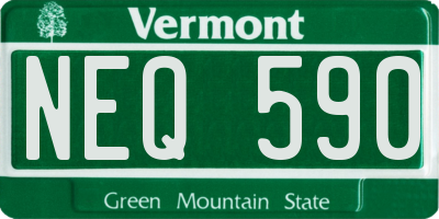 VT license plate NEQ590