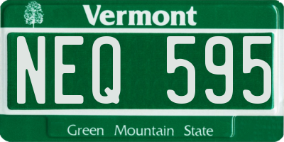 VT license plate NEQ595