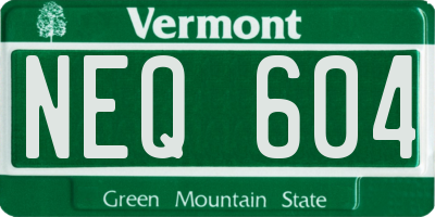 VT license plate NEQ604