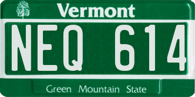 VT license plate NEQ614