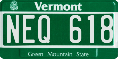 VT license plate NEQ618