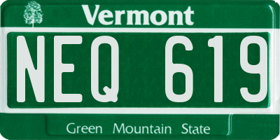 VT license plate NEQ619