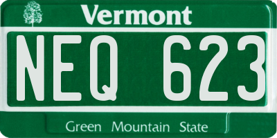 VT license plate NEQ623