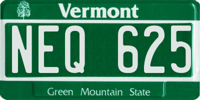 VT license plate NEQ625