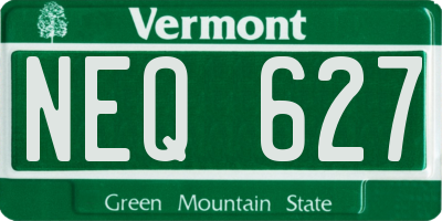 VT license plate NEQ627