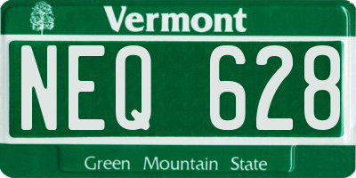 VT license plate NEQ628