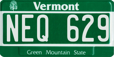 VT license plate NEQ629
