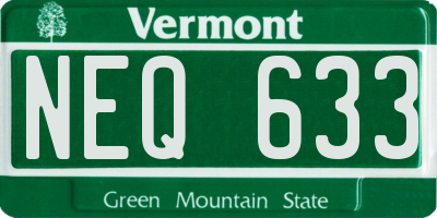 VT license plate NEQ633