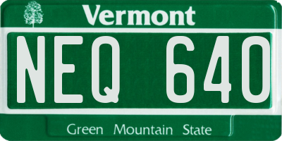 VT license plate NEQ640