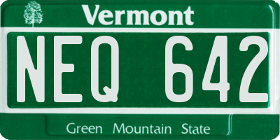 VT license plate NEQ642
