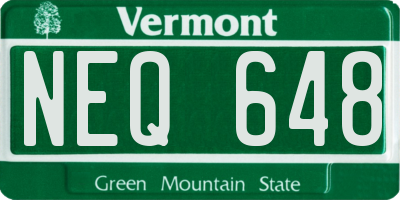 VT license plate NEQ648