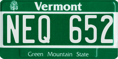 VT license plate NEQ652