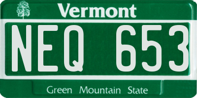VT license plate NEQ653