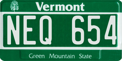 VT license plate NEQ654