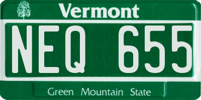 VT license plate NEQ655