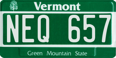VT license plate NEQ657