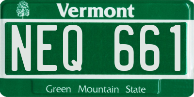 VT license plate NEQ661