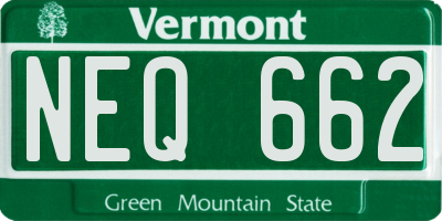 VT license plate NEQ662
