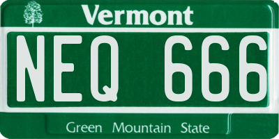 VT license plate NEQ666