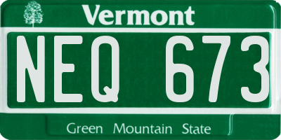 VT license plate NEQ673