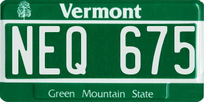 VT license plate NEQ675