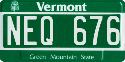 VT license plate NEQ676