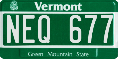 VT license plate NEQ677