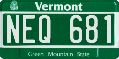 VT license plate NEQ681