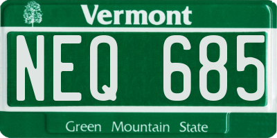 VT license plate NEQ685