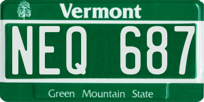 VT license plate NEQ687