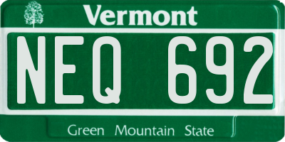 VT license plate NEQ692