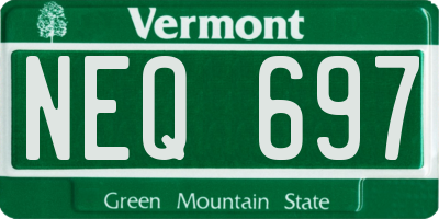 VT license plate NEQ697
