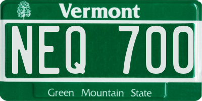 VT license plate NEQ700