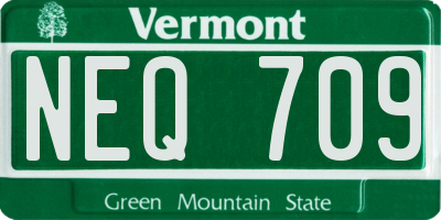 VT license plate NEQ709