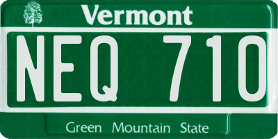 VT license plate NEQ710