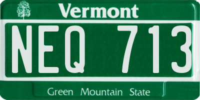 VT license plate NEQ713