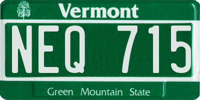 VT license plate NEQ715