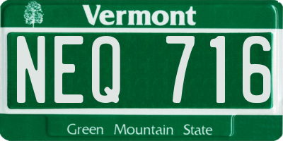 VT license plate NEQ716