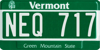 VT license plate NEQ717