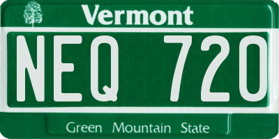 VT license plate NEQ720